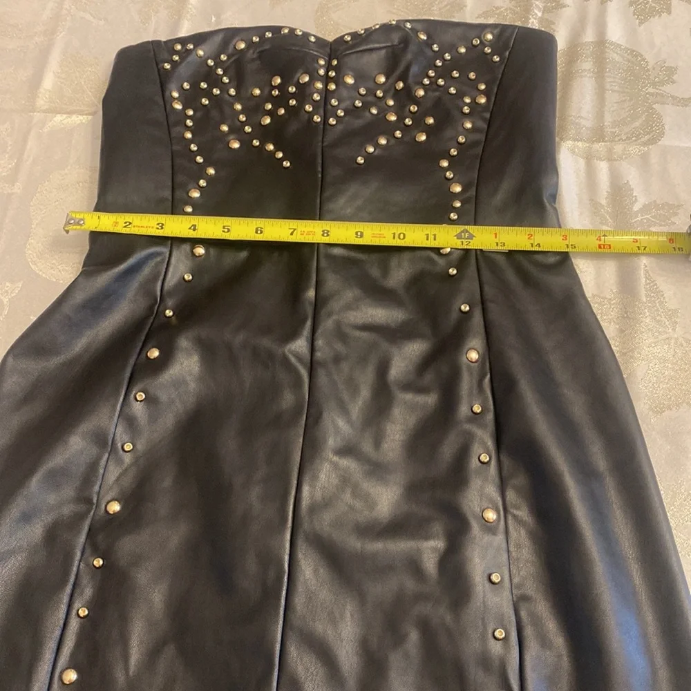 NWT Armani Exchange Black Studded Moto Dress - Picture 7 of 8